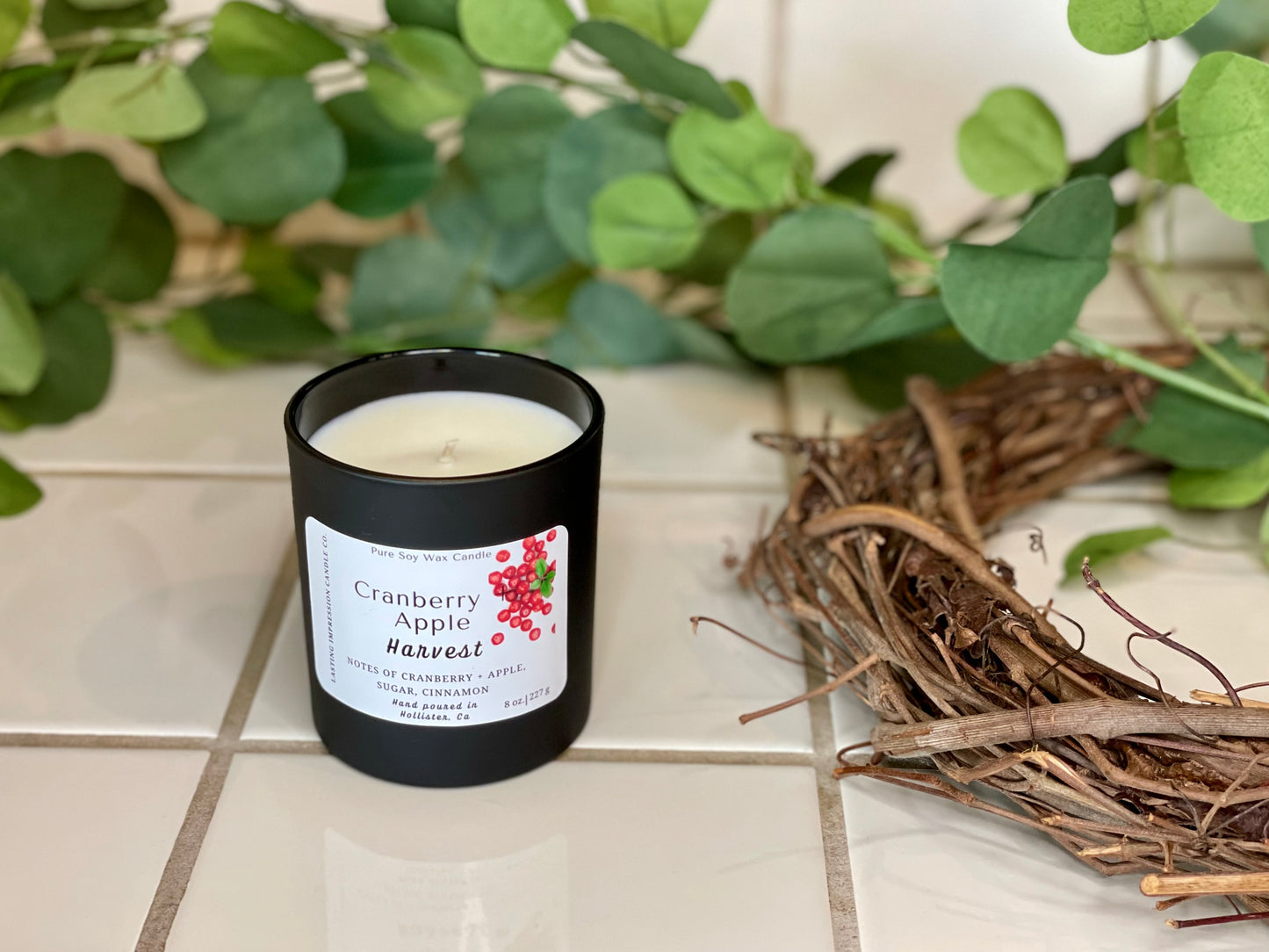 Cranberry & Apple Harvest Scented | Pure Soy Candle