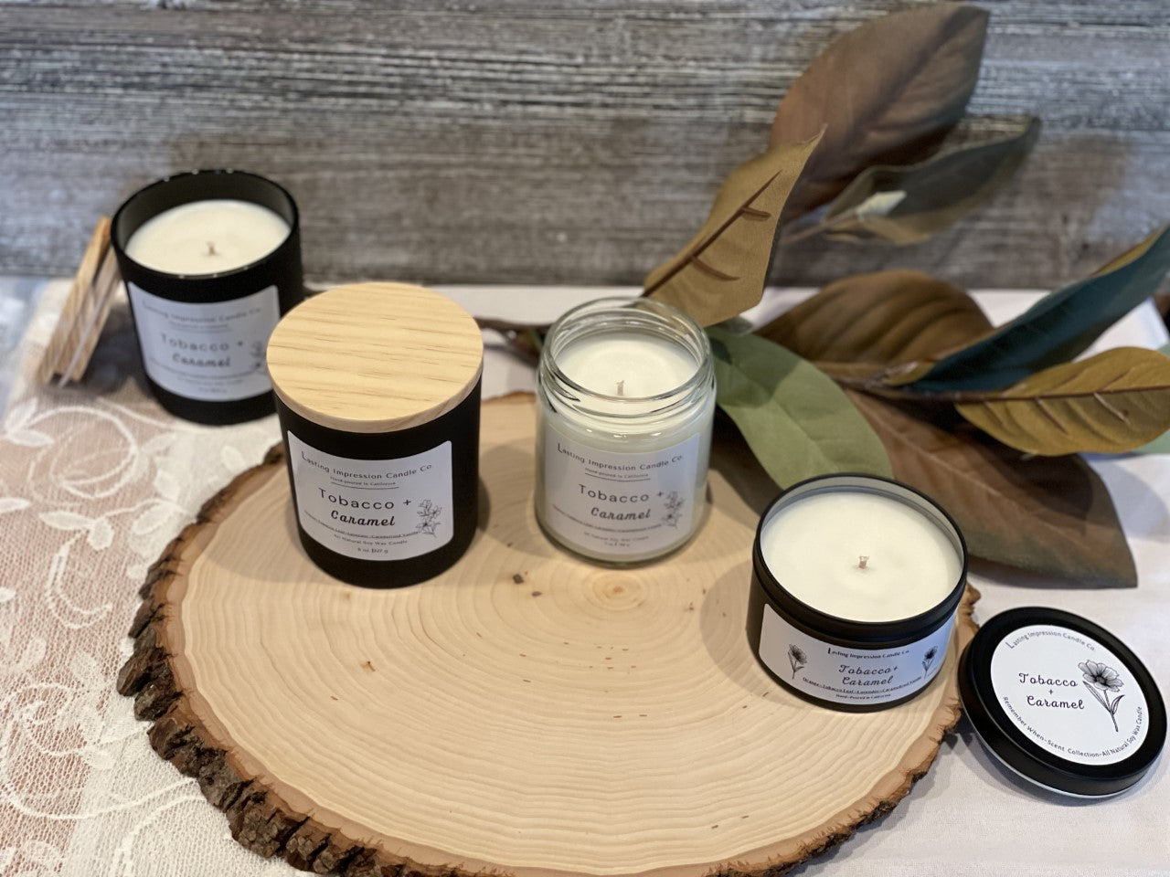 Tobacco & Caramel Scented | Pure Soy Candle