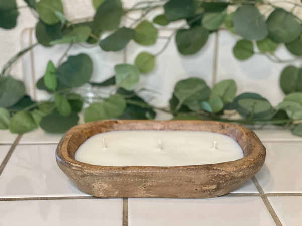 Coconut Milk & Mango Scented - Wooden Bowl Candle