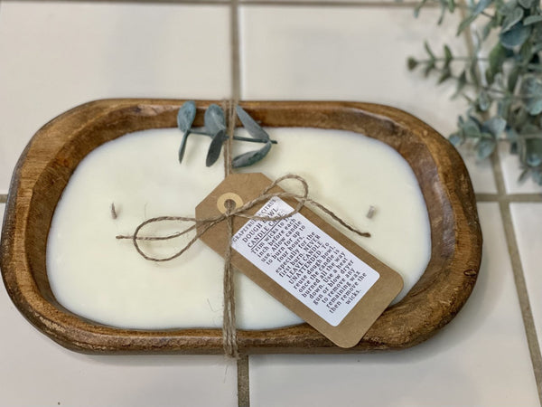 Cardamom & Cream Scented - Wooden Bowl Candle