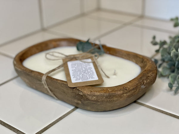 Cardamom & Cream Scented - Wooden Bowl Candle