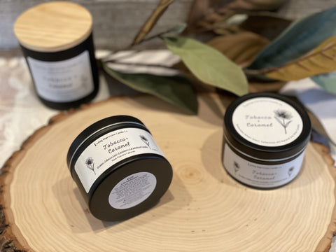 Tobacco & Caramel Scented | Pure Soy Candle